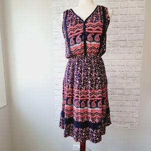 Market & Spruce Sleeveless Elasticated Waist Paisley Dress SZ S